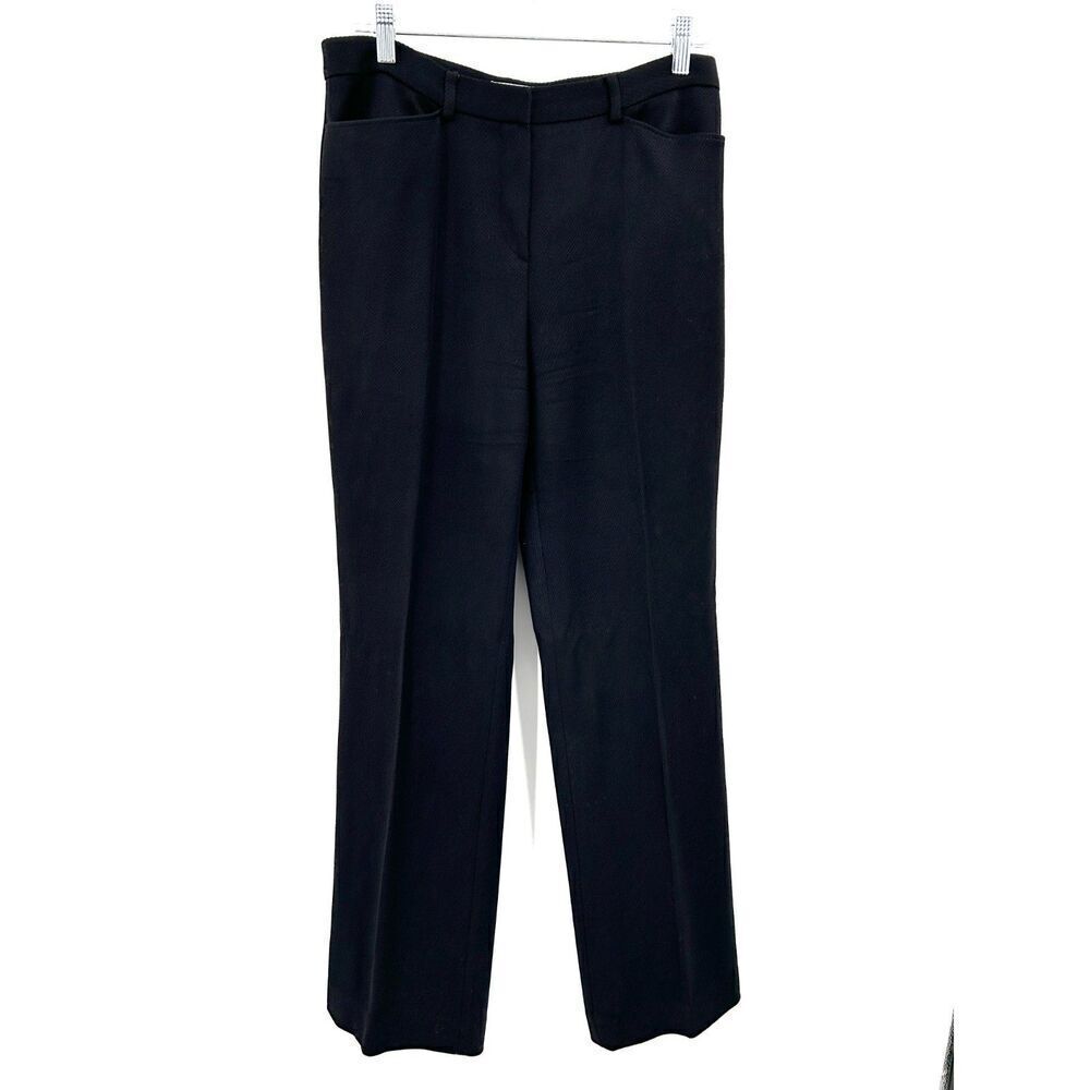 ARMANI Emporio Women's Black 100% Wool Straight Leg Trouser Pants Size EU 44